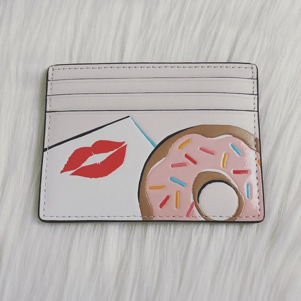 NWT Kate Spade Collectable Coffee Break Donut Small Slim Card Holder - Picture 3 of 4